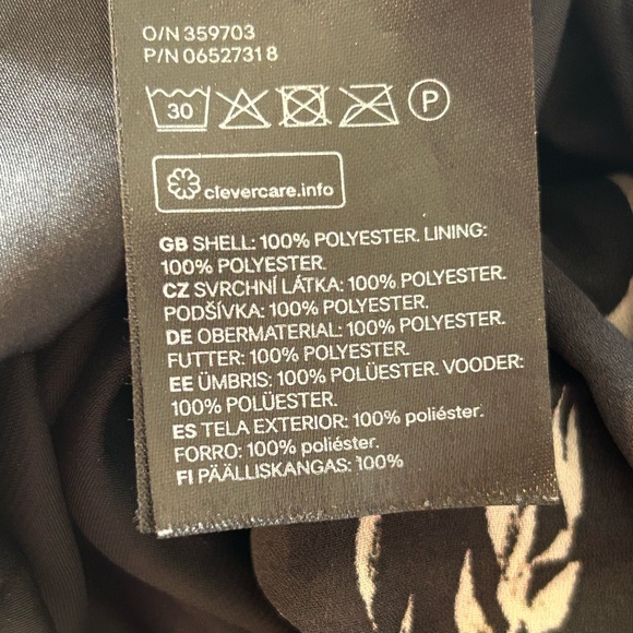 Black and tan Skirt abstract print Calf length  H&M lined midi skirt Size 4 - Picture 5 of 8